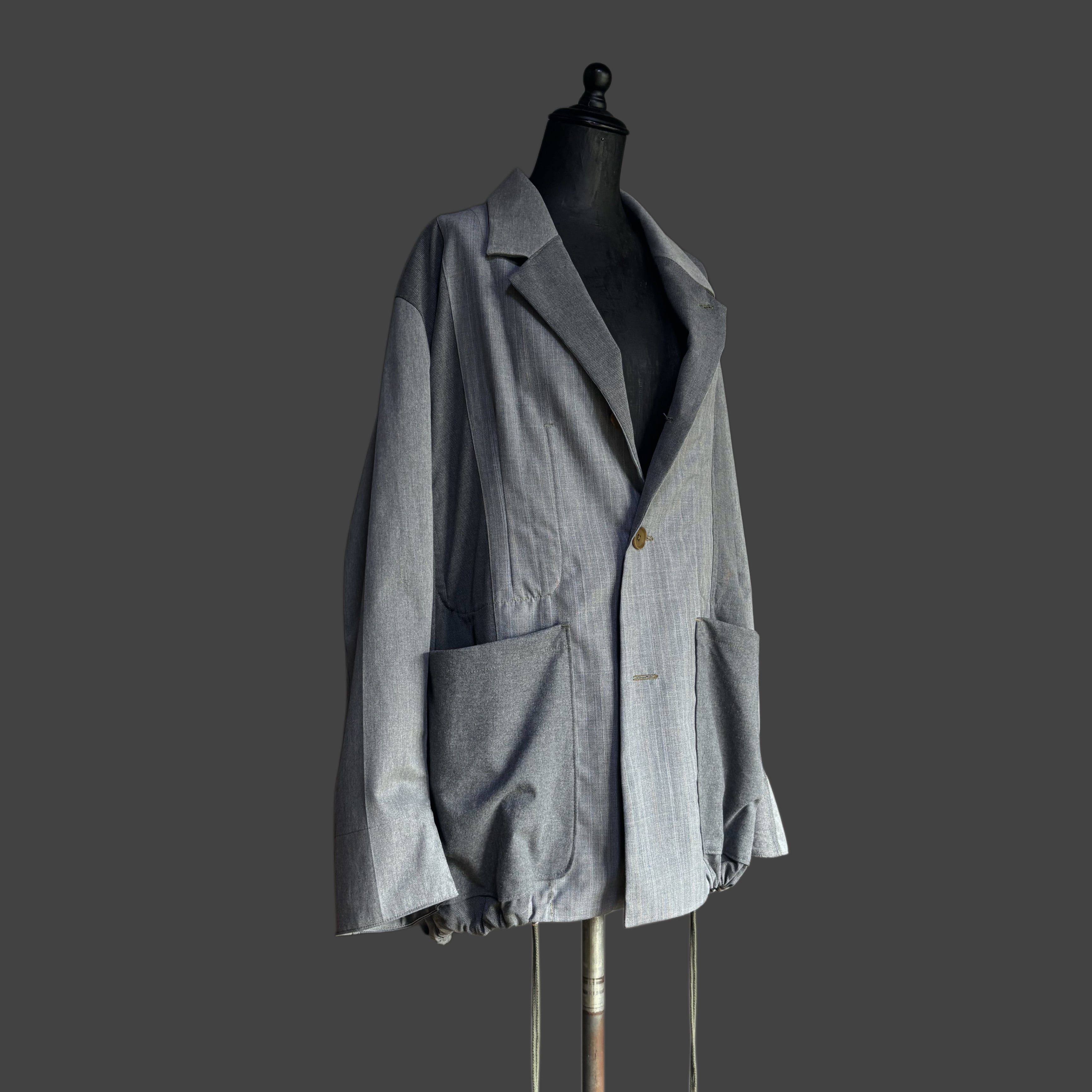 BALLOON TAILORED JACKET – LIGHT GRAY