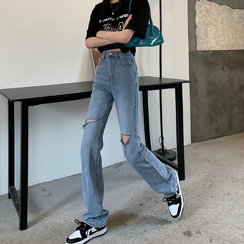 サマースタイルハイウェストウェスト薄手ルーズスタンダードカジュアルジーンズ レディース レトロ 夏物 ドラファッションホール37543701964