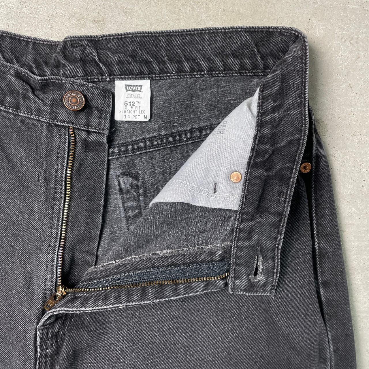 90年代 リーバイス Levi's 512 SLIM FIT TAPERED LEG ブラックジーンズ テーパードデニムパンツ USA製 レディースL(w28) ヴィンテージ /eaa331635