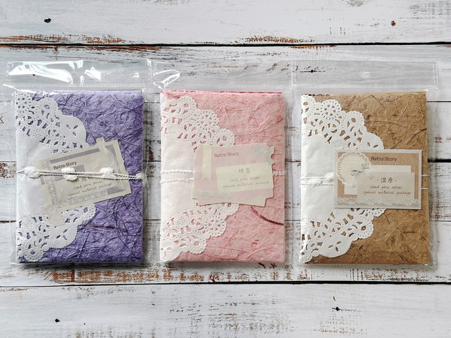 コラージュ用特殊素材紙セット　16枚入り　 云纱（Cloud Yarn）シリーズ[RE-6m]