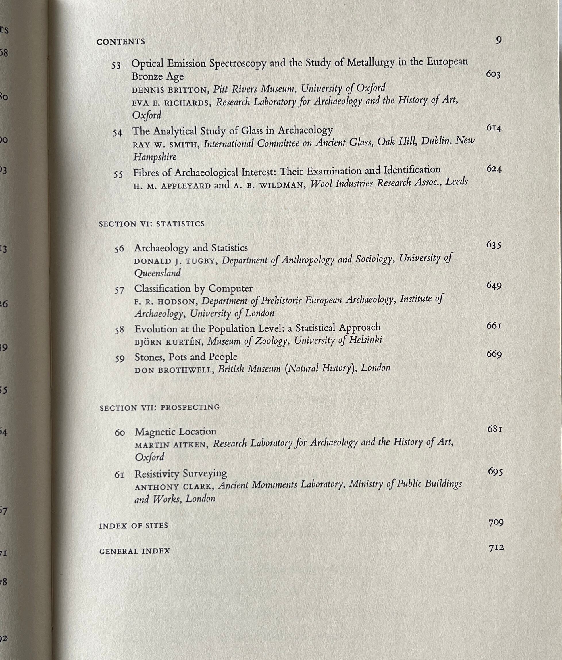 Science in Archaeology: A Survey of Progress and Research 2nd edition / Don Brothwell and Eric Higgs / Thames and Hudson