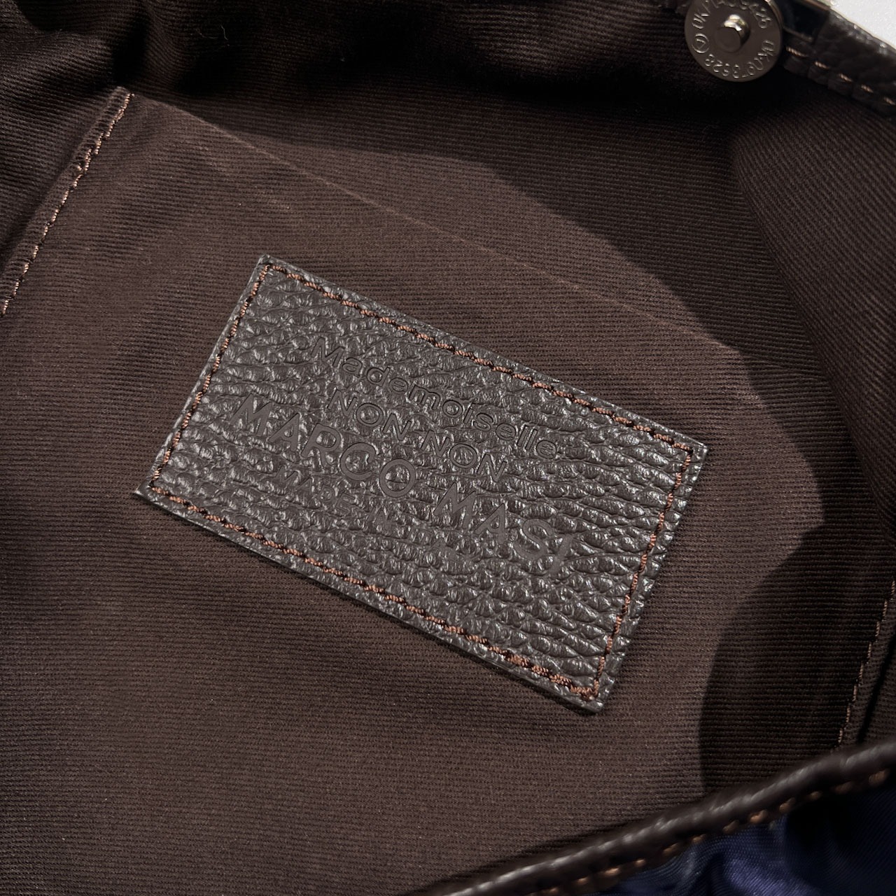 Mademoiselle NON NON マドモアゼルノンノン MARCO MASI マルコマージ レザー切替 ナイロン ハンドバッグ トートバッグ/ネイビー系×カーキ系