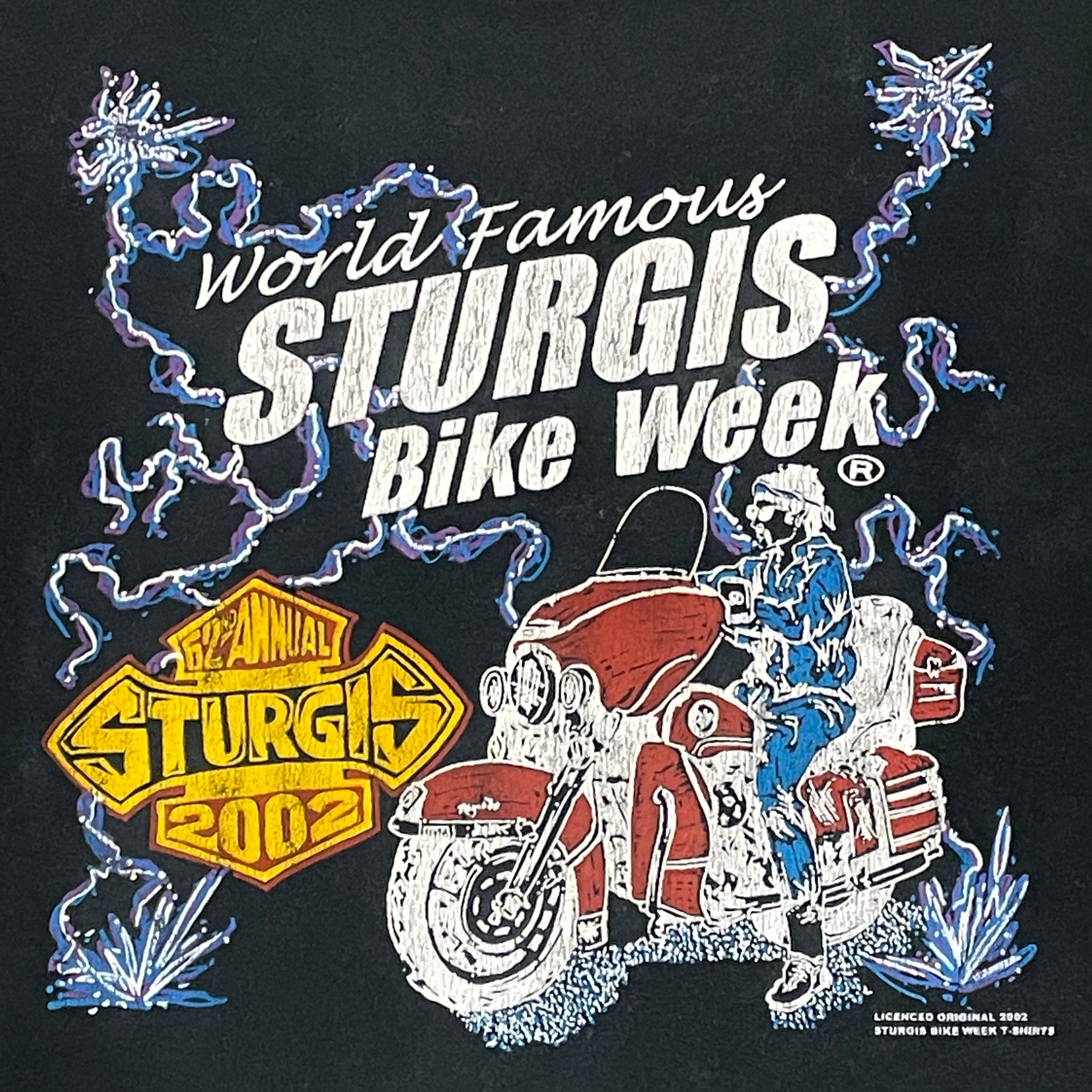 00s ヴィンテージ アメリカンサンダー ハーレーダビッドソン Tシャツ 雷イナズマ両面プリント STURGIS 2002(黒,XLサイズ程度) | ヴィンテージ古着&アンティーク商品取扱い Black Smith ブラックスミス(スペシャルビンテージ,vintage) 00s ヴィンテージ アメリカンサンダー ハーレーダビッドソン Tシャツ 雷イナズマ両面プリント STURGIS 2002(黒,XLサイズ程度) | ヴィンテージ古着&アンティーク商品取扱い Black Smith ブラックスミス(スペシャルビンテージ,vintage)