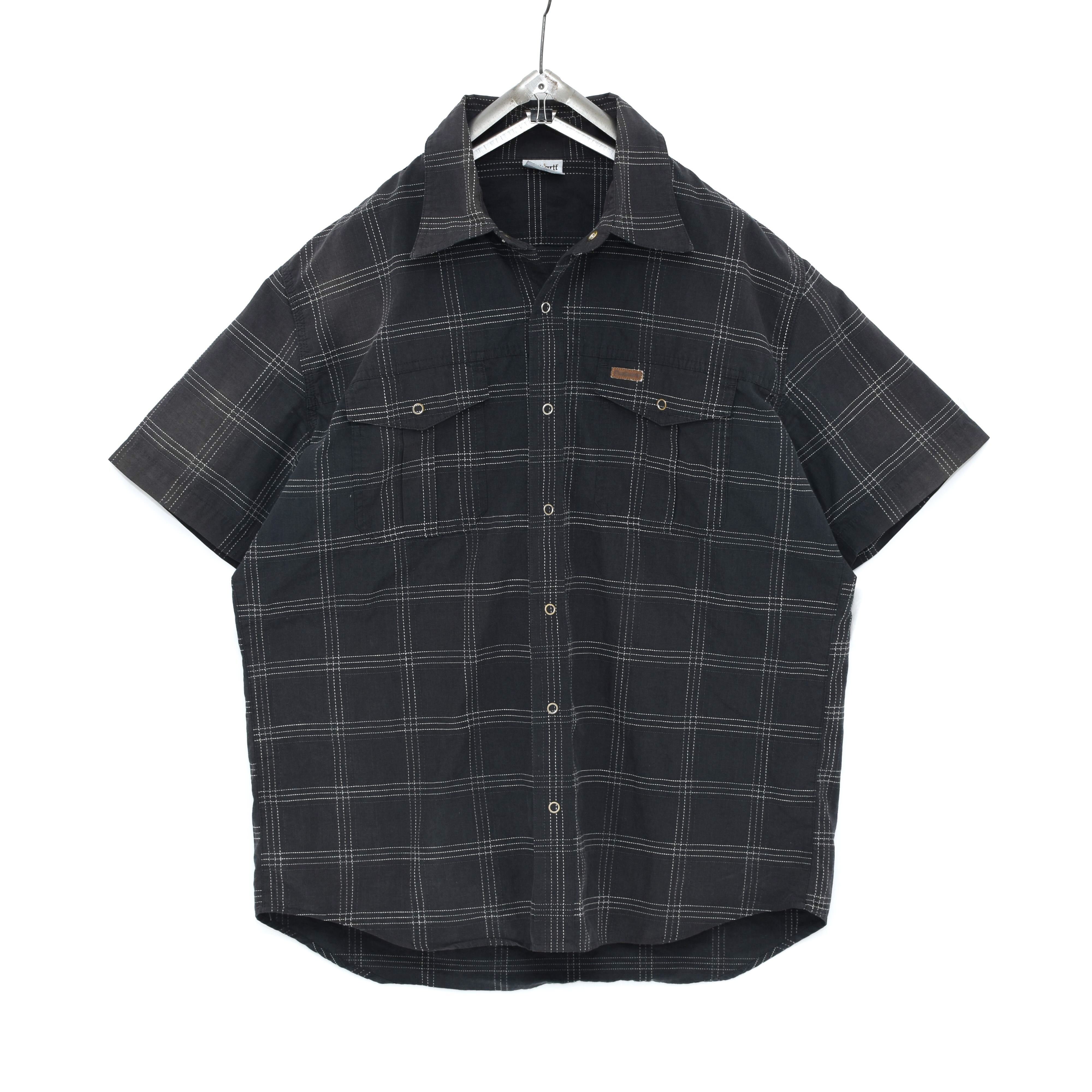 carhartt ステッチチェック ワッペンロゴ 刺繍 ワークシャツ | 古着屋