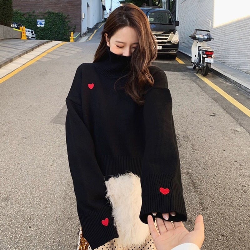 2typeハートデザインニット