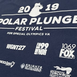 【ANVIL】3XL ビッグサイズ ポーラープランジ 飛び込み イベント系 Tシャツ RPOLAR PLUNGE FESTIVAL バックプリント スポンサー 企業ロゴ ネイビー 半袖 US古着