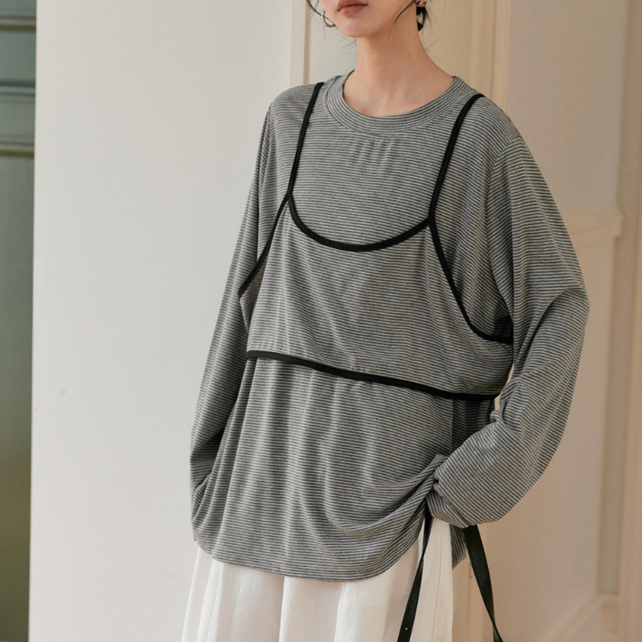 border two-piece cut and sew　J00490