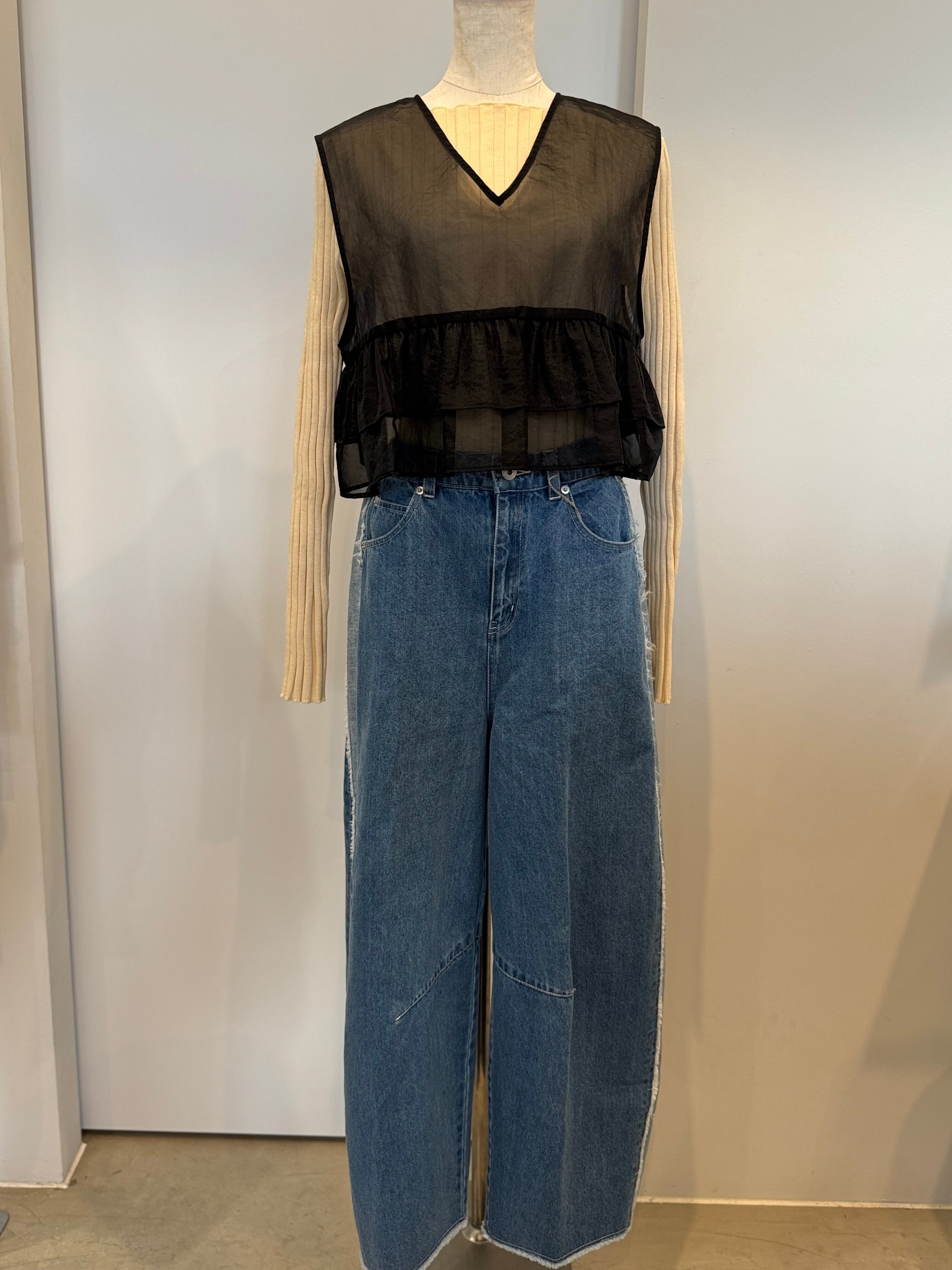 【 SELECT】ワイドリブボートネックプルオーバー 19-0444