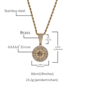 2色 コンパスネックレス W248