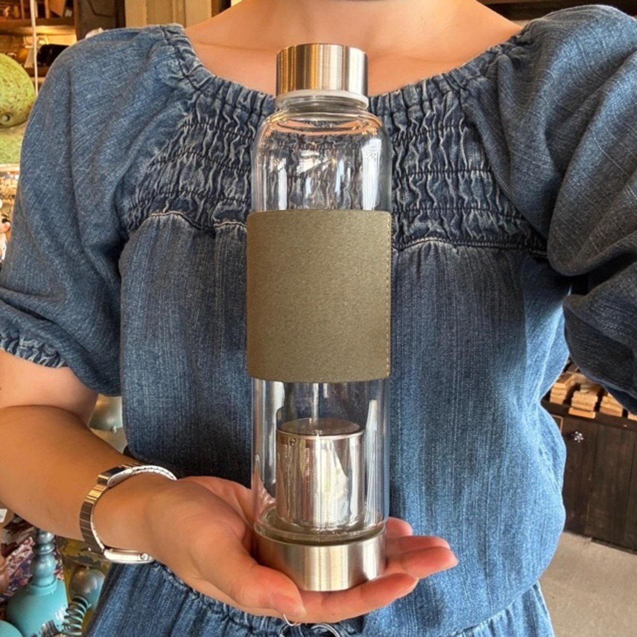 Shasta Tea Bottle L / シャスタ ティーボトル L 紅茶 ハーブティー お茶 耐熱ガラス お弁当 茶こし付き 水筒 持ち歩き ギフト プレゼント