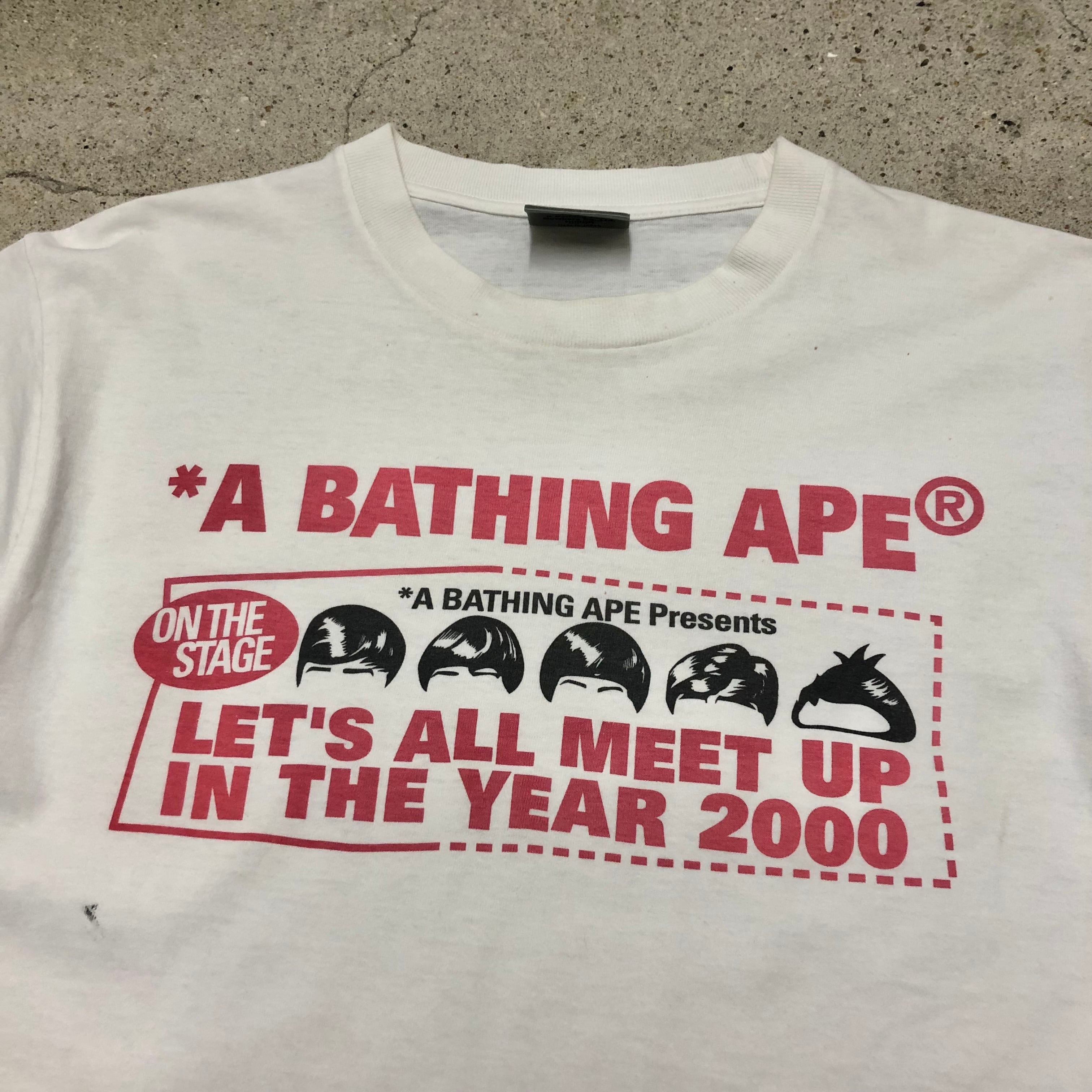 00s A BATHING APE/LET'S ALL MEET UP IN THE YEAR 2000 Tee/初期タグ