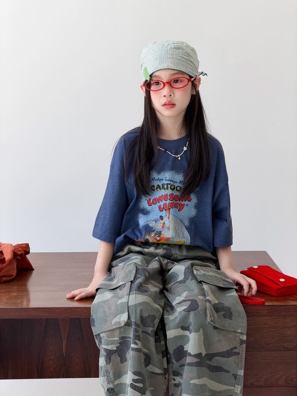 レトロキャラクターTシャツ（2色展開）KMAI｜トップス オーバーサイズ