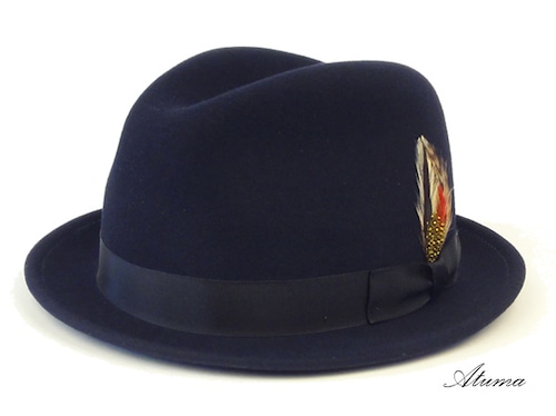 NewYokHat・ニューヨークハット #5325/ Pinched Stingy Fedora （ネイビー）