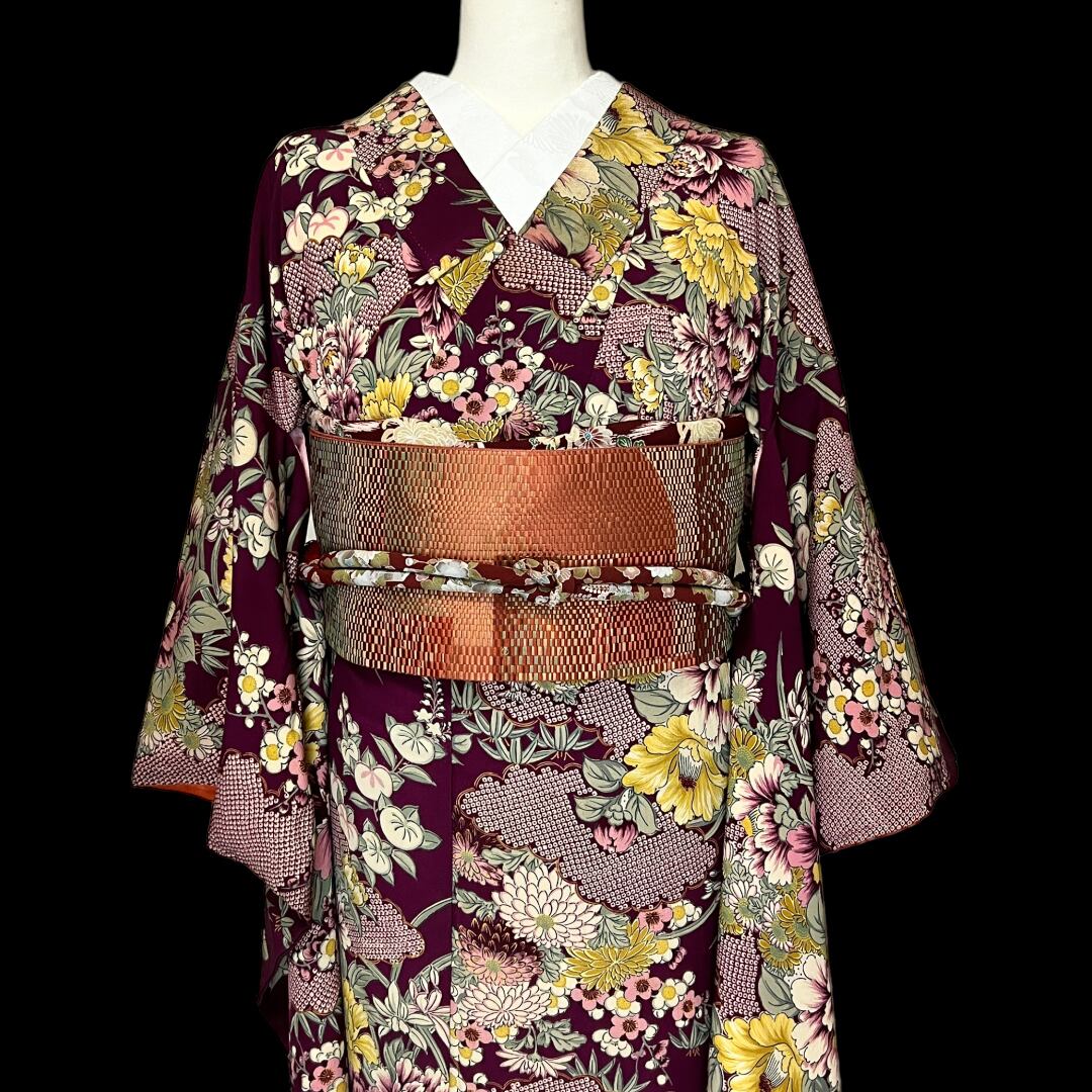 小紋 袷着物 着物 きもの アンティーク着物 リサイクル着物 kimono 