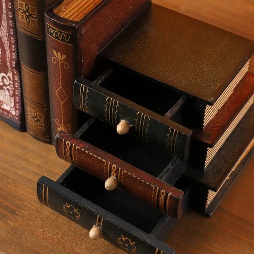 本型 小物収納棚 小物収納ケース ブックエンド 引き出し付き デスク収納 化粧品収納 ジュエリー収納 北欧