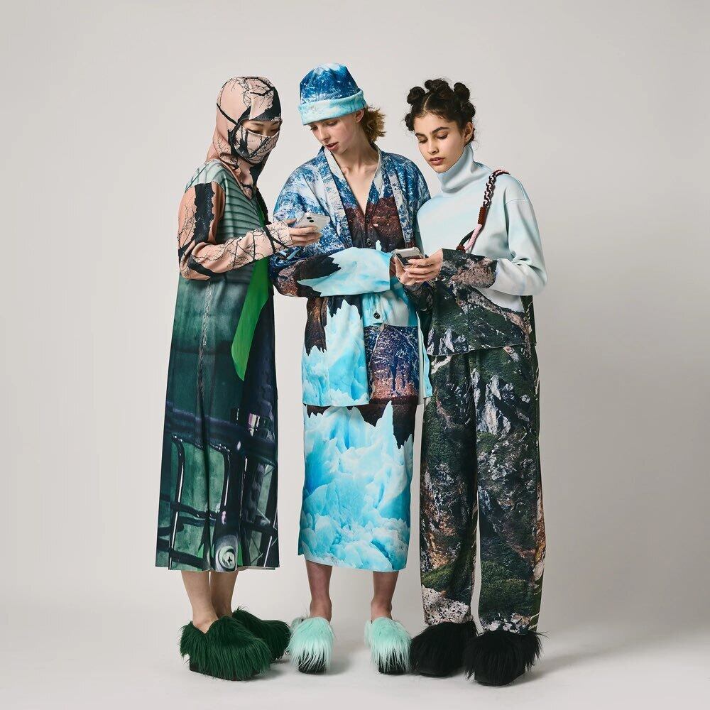 【美品】ノントーキョー　NON TOKYO プリントリブカーディガン　サイズ2 NON TOKYO/ノントーキョー】PRINT RIB BIG CARDIGAN/プリントリブ