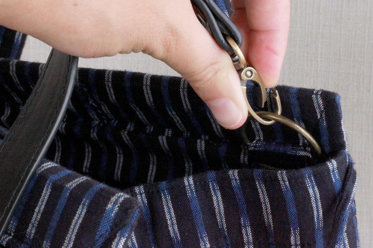 ハンドバッグ】すだれ着物バッグ 久留米絣×すだれ Mikan bag | 町家