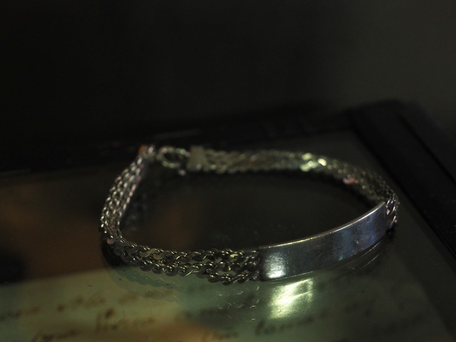 Vintage Italy made silver925 ID chain bracelet