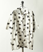 ATELANE  Asterisk pattern open collar BIG shirt (WHT) 23A-15061