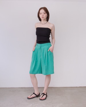 1990s Neiman Marcus - tucked silk baggy shorts