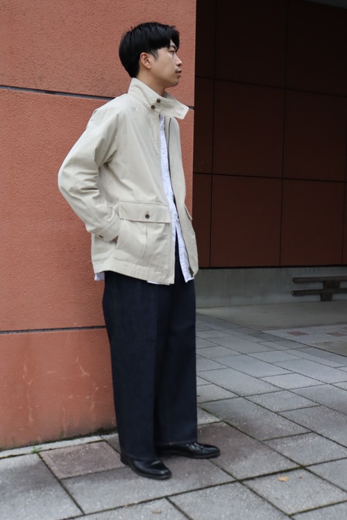 tilt The authentics " Heavy Double Cloth Semi Raglan Harrington Jacket(Ecru Beige)"
