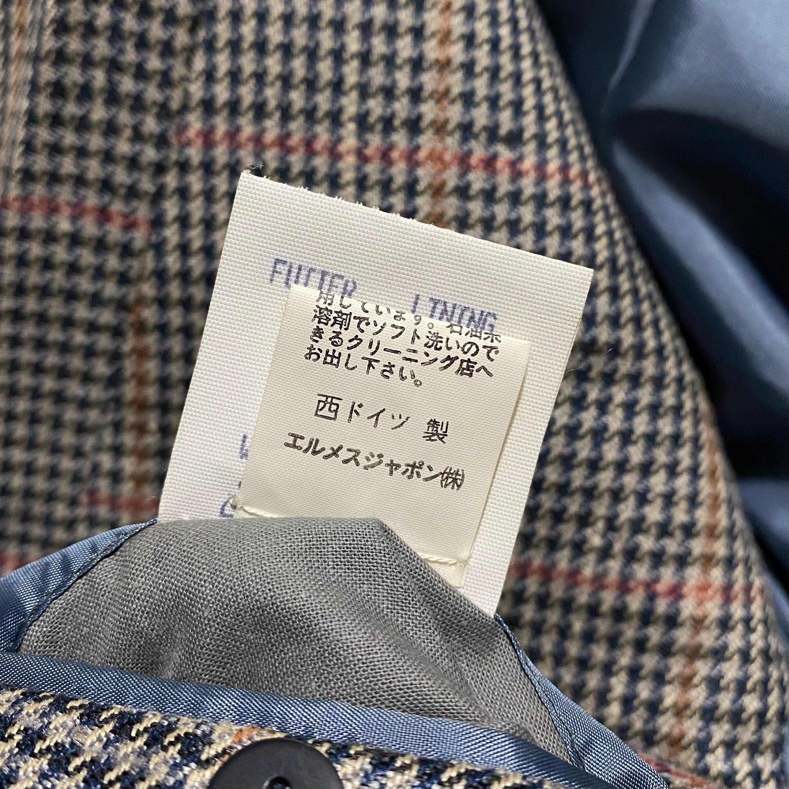 vintage HERMES houndstooth pattern tailored jacket made in W