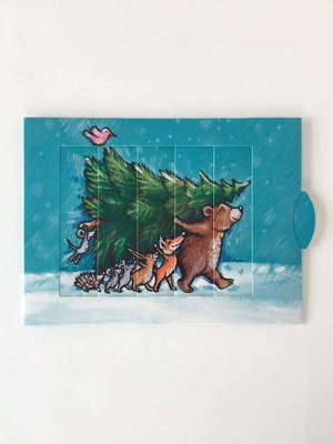 絵が変わる グリーティグカード ポストカード リビングカード 「クリスマスツリーの飾り付け」 / Living Card "Tree Decoration" Ba?renpresse