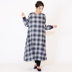 チェック柄ゆったり ロングワンピース