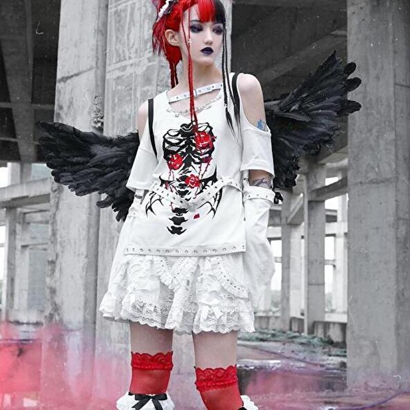 スカルオフショルダー長袖サブカル　グランジ　パンク　y2k 5点まとめ買い 2b10a48e7b3a4c6a0ccbe0f52fa5af