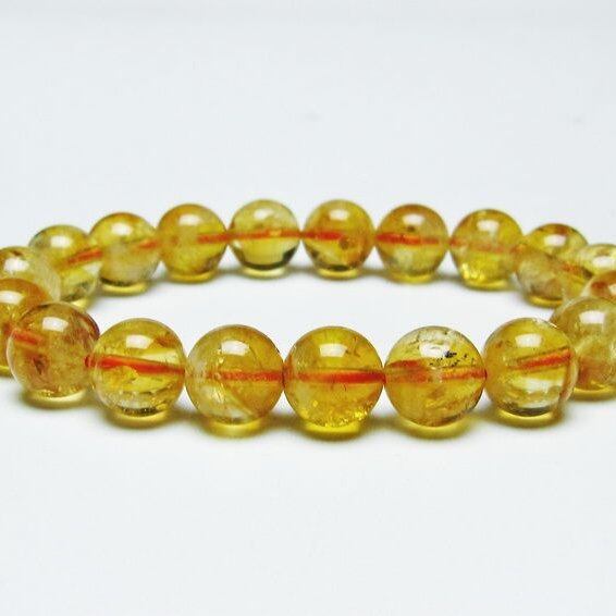 シトリンクォーツ ブレスレット 虹入り 10mm シトリン ブレス 一点物 メール便可 [M便 1/10] 111-46219
