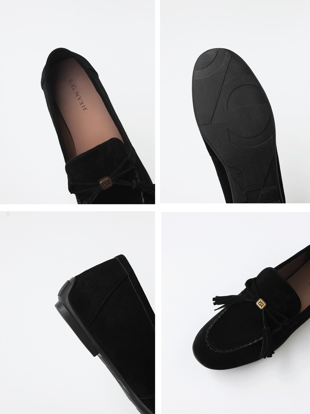 Bouclé Suede Tassel Loafers F0834