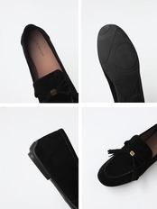 Bouclé Suede Tassel Loafers F0834