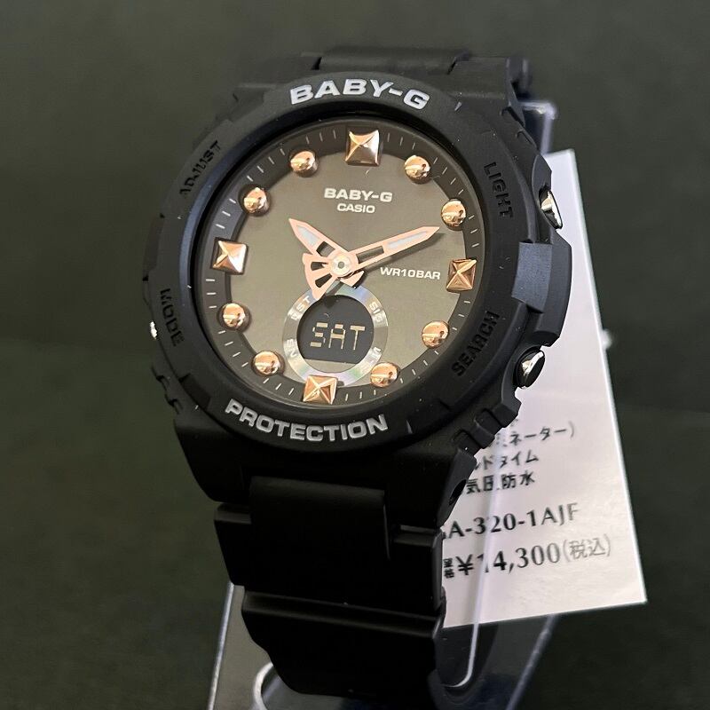 カシオ BABY-G BGA-320-1AJF ブラック 黒 針 デジタル 10気圧防水 耐 
