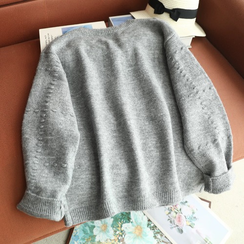 2色／デザイン刺繍ニットカーディガン ・12630