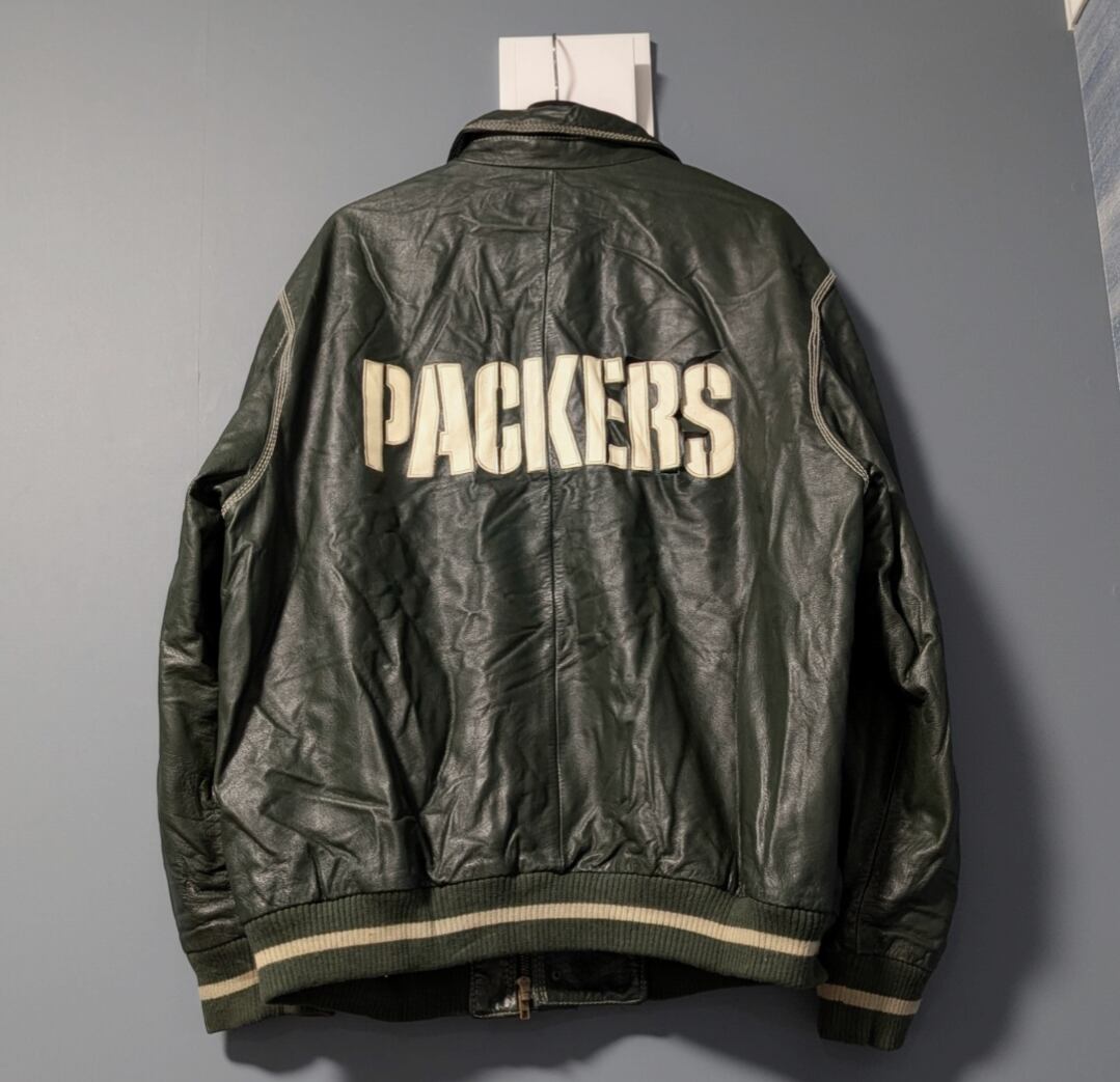 nfl green bay packers leather jaket 小岩店