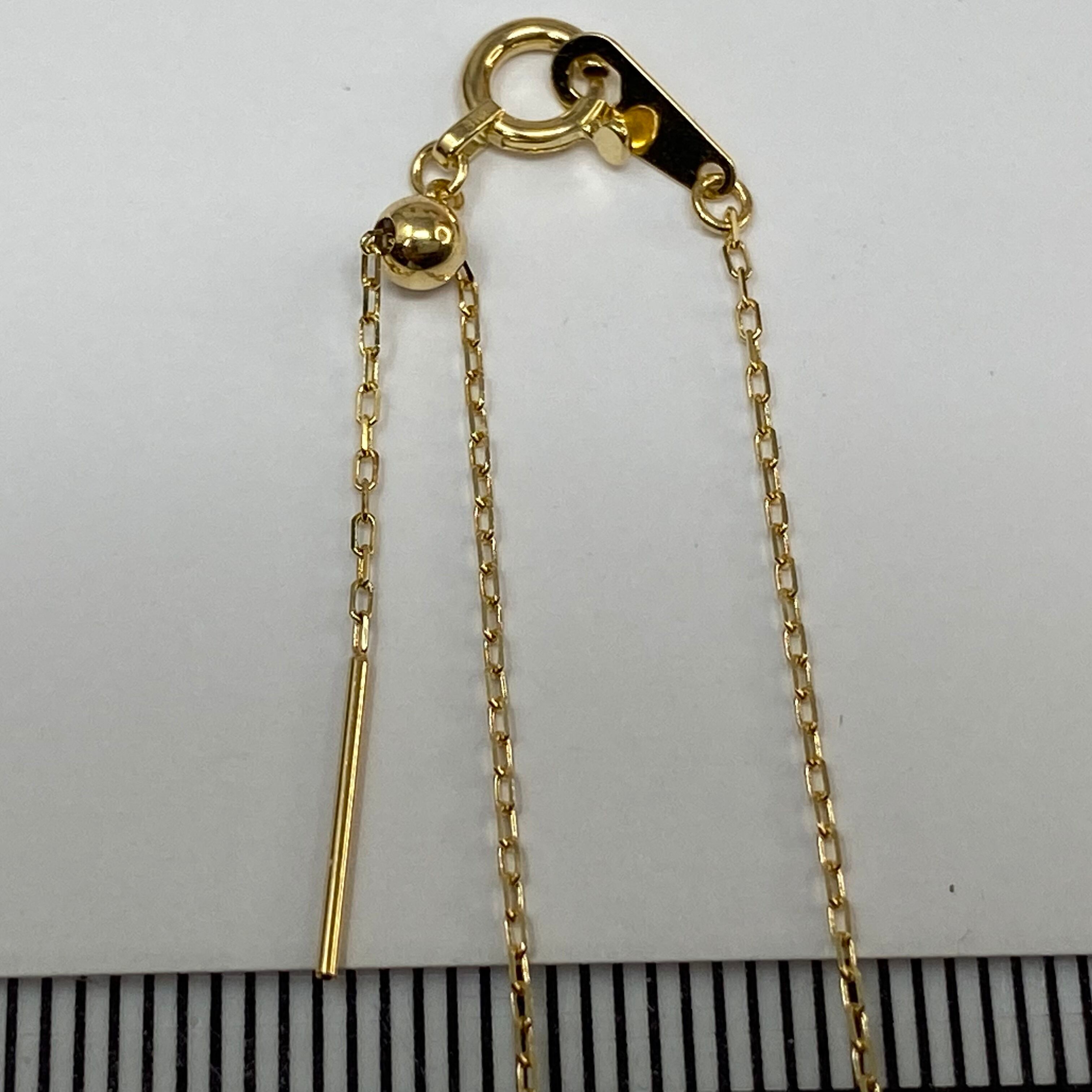 新品.K18金Au750刻印ネックレス45cm,未使用 k18YG AU750 18金 角あずき 0.24ミリ 45センチ ピンネックレス | よー