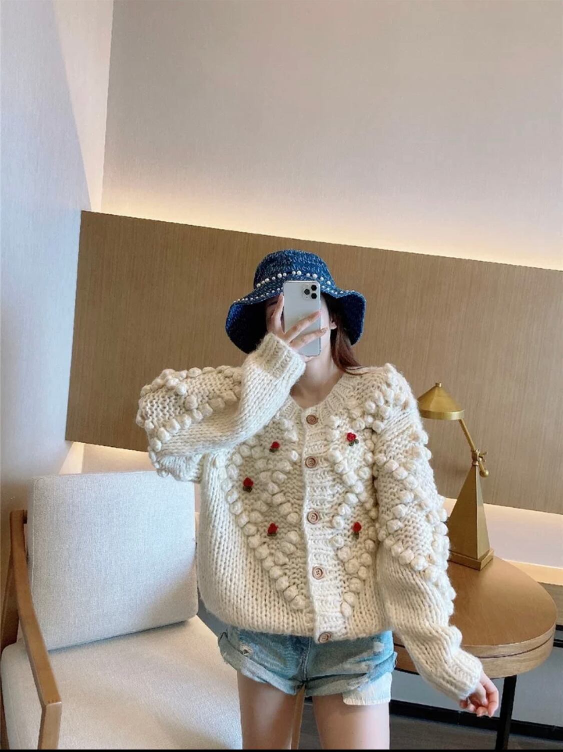 mamaキッズとおそろい♡フラワー刺繍カーディガン》》》ママ おそろコー海外子供服 プチプラ ニット