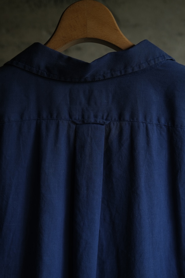 OK/90's "Polo by Ralph Lauren" CURHAM linen cotton open collar shirt/navy