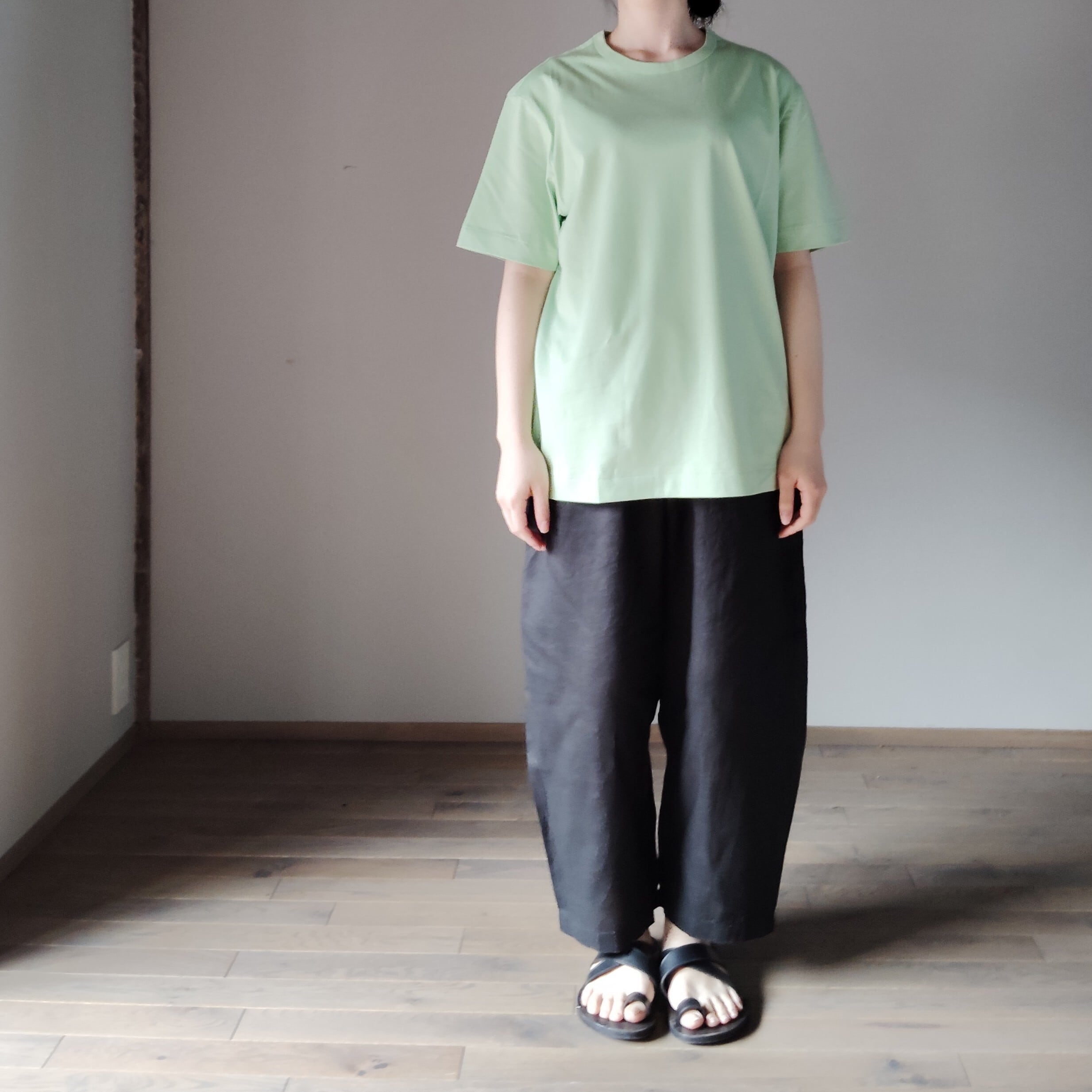 THE HINOKI ORGANIC COTTON HALF SLEEVE T SHIRT /オーガニックコットン 半袖Tシャツ LIME GREEN #TH25S-32
