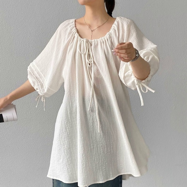 Lazy Summer Elbow Sleeve チュニック [26010423]