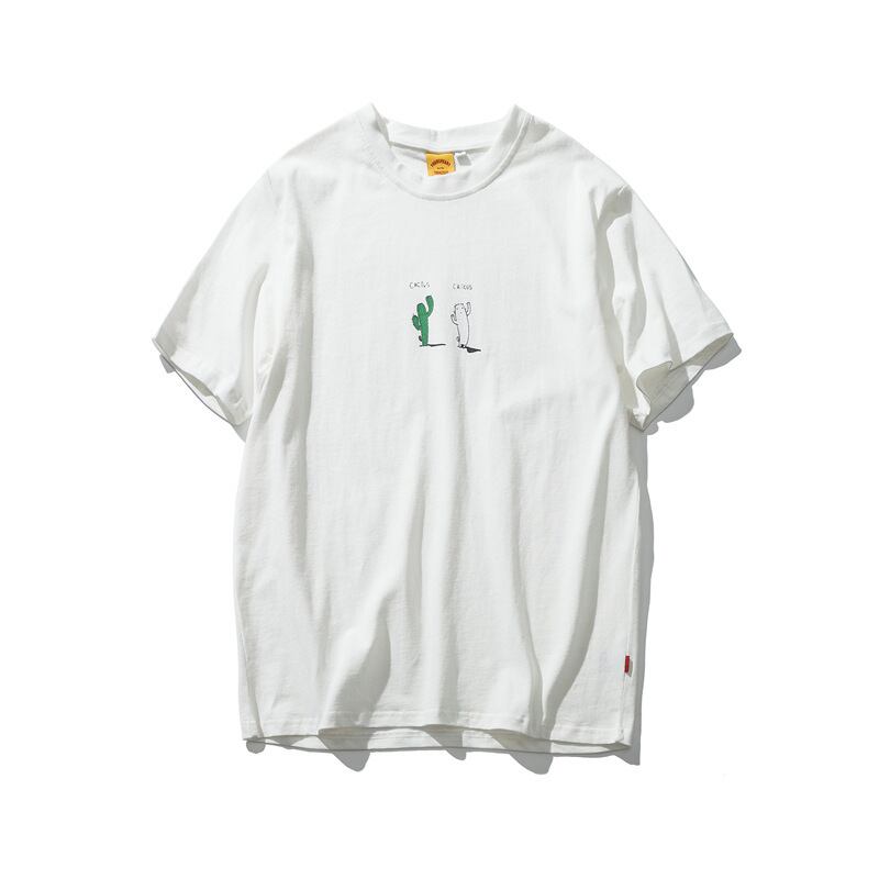 Yidaoヴィンテージ夏新サボテンプリントラウンドネック半袖Tシャツ男性ese学生純綿プライマーTEEトレンド-アリババ コットン サマー 夏物 Oネック ピュア ビンテージ hip6-161134602240191