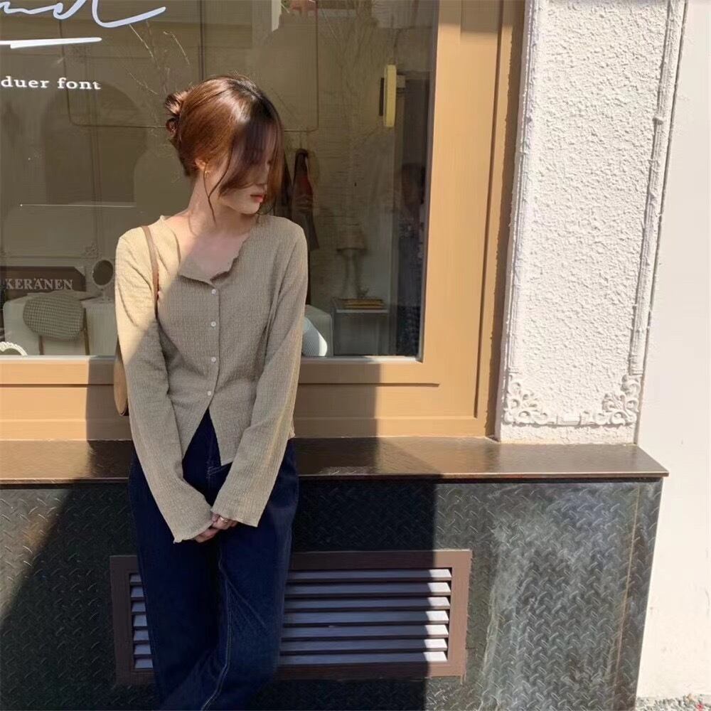 オープンカラーカーディガン