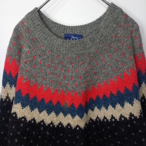 ウールリッチ　モヘア　バーズアイニット　セーター　ノルディック　ブラック　XL