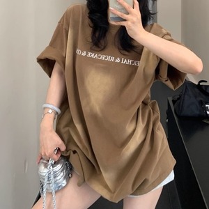 American Retro Letter Print Short sleeve Tshirt 125373