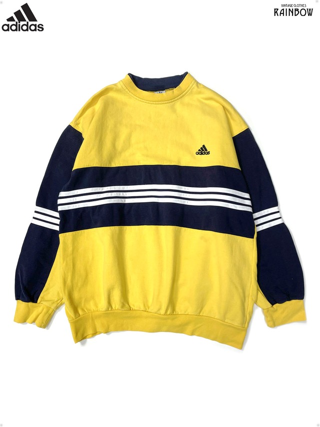 古着 adidas アディダス ボーダー柄 ブランドロゴ コットン100％ 長袖 