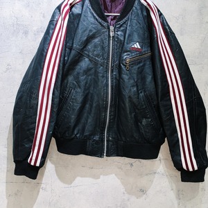 special "original re:make" vintage "adidas"× vintage leather jacket three  stripe edition | ayne
