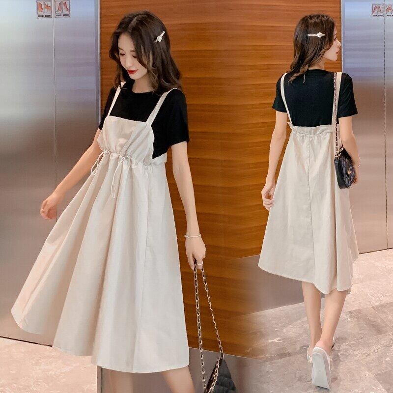 【新作】【送料無料】 7069＃Tシャツ+ドレスマタニティ服ルーズスタイリッシュスウィーティードレス妊娠中の女性妊娠中の服 大人ガーリー スウィート キュート カジュアル AL expec392432604829