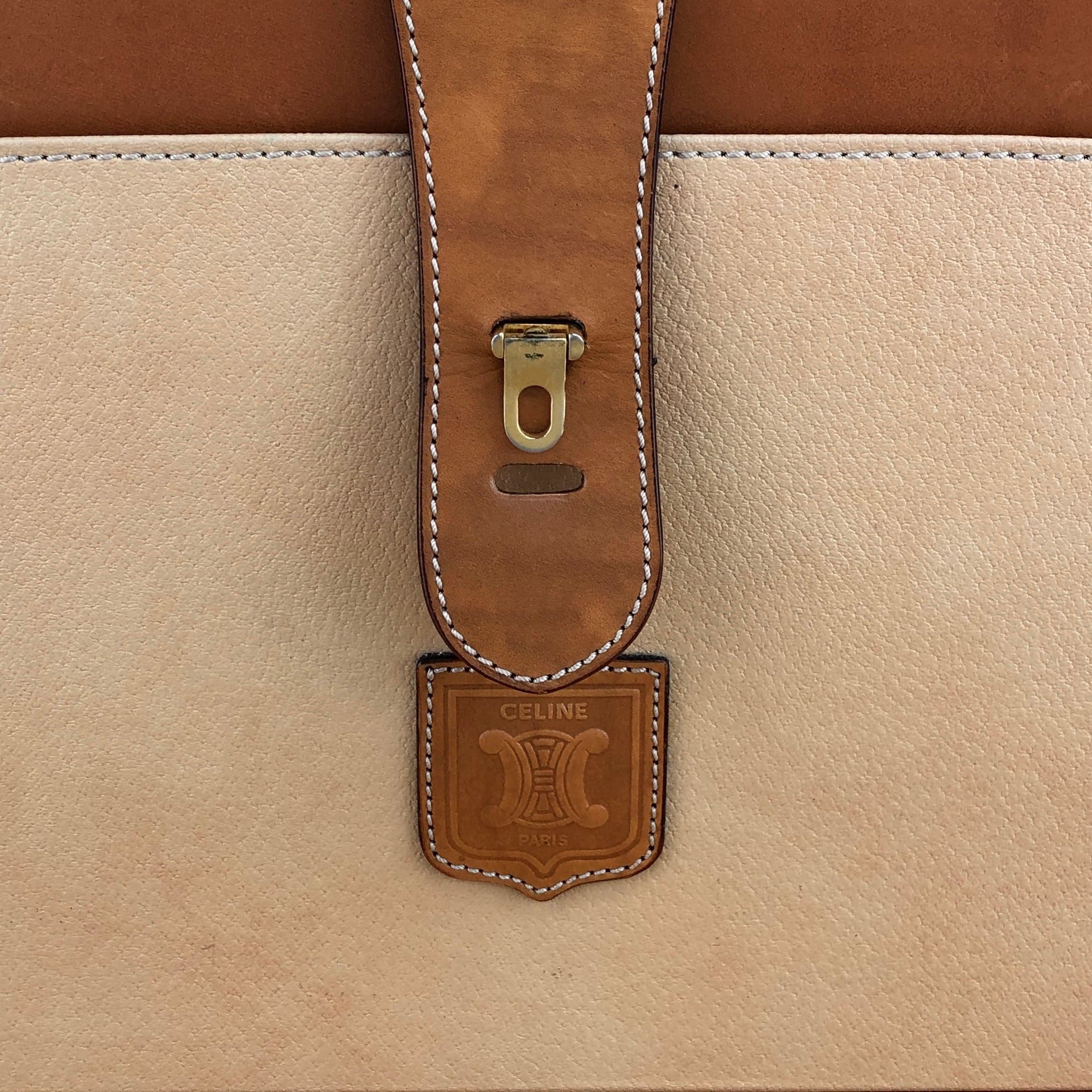 CELINE セリーヌ マカダム トランク ベージュ PVC レザー