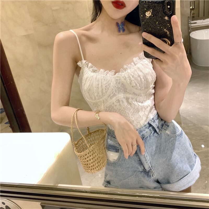 サマースリムレースパターンソリッド カラーブラウス 夏物 ソリッドカラー ドラファッションホール21754330180