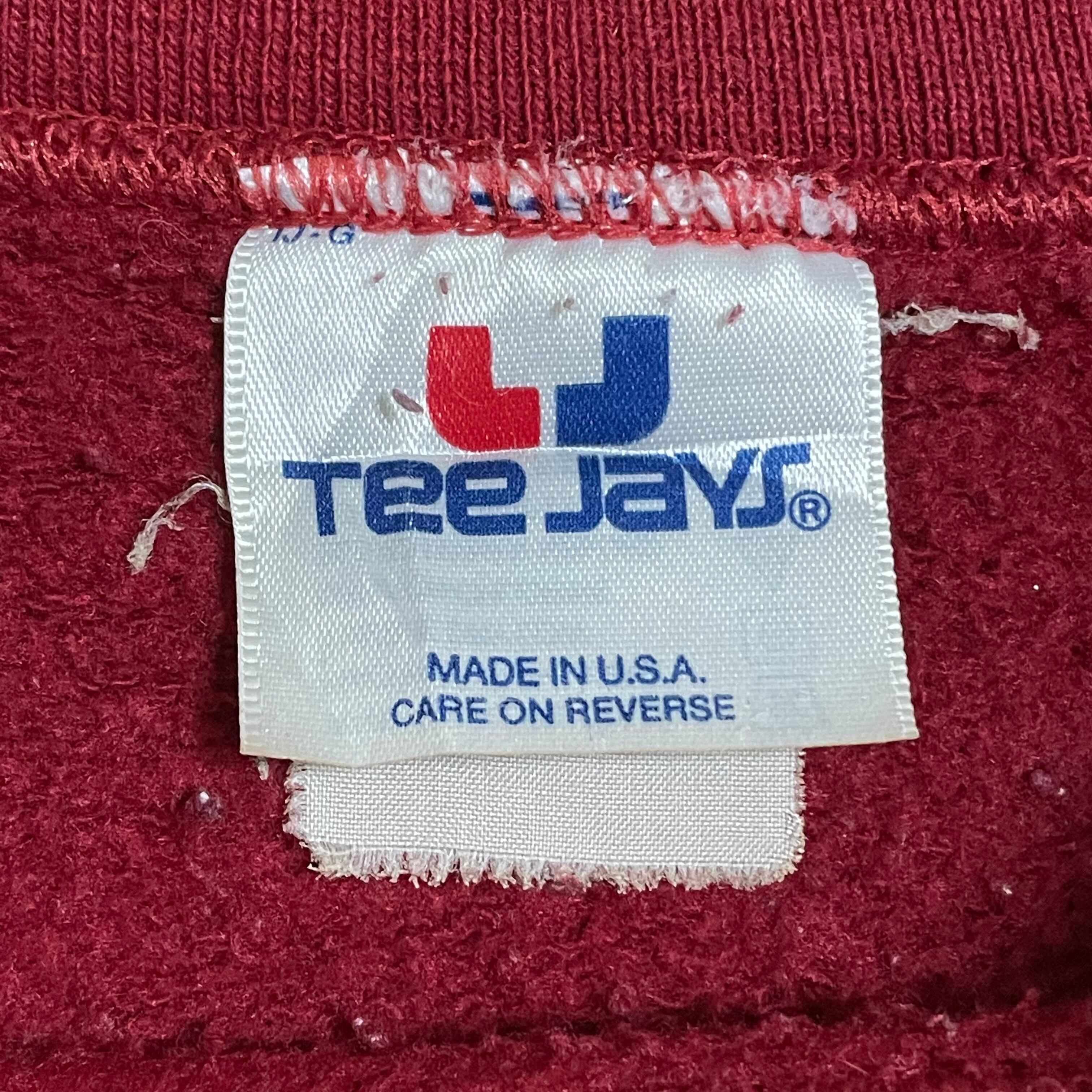 TEE JAYS】80s 90s USA製 刺繍ロゴ スウェット トレーナー プル